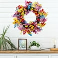 thumbnail image 4 of Clearance Items 18" Spring Farmhouse Wreath – Artificial Silk Flower Cottage Decor, Colorful Front Door & Holiday Hanging Decoration, 4 of 9