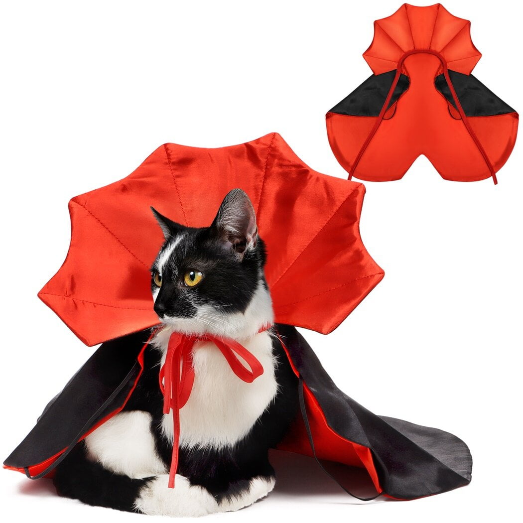 Vampire Pet Costume, Dog Cape Costume, Pet Halloween Costume, Red and
