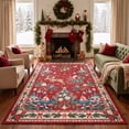 thumbnail image 4 of KUETH 5'x7' Christmas Machine Washable Area Rug, Non-Slip Rugs for Living Room, Bedroom and Dining Area, Red, 4 of 8