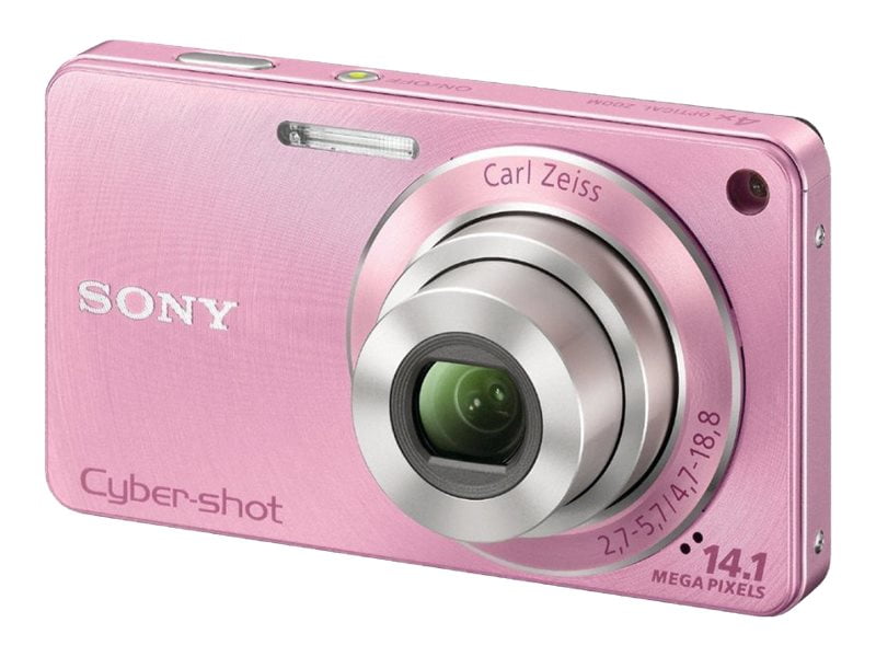 mago cuerda excepción Sony Cyber-shot DSC-W350 - Digital camera - compact - 14.1 MP - 720p - 4x  optical zoom - Carl Zeiss - flash 45 MB - pink - Walmart.com