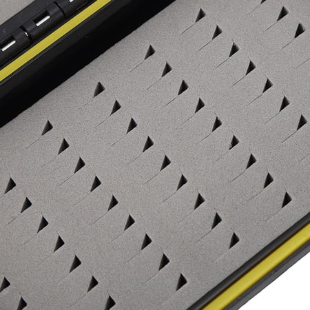Black Double Layer Waterproof Fly Fishing Lure Storage Box - 5.71 x 3.54 1.57 Inch Portable Tackle Case with Foam Insert