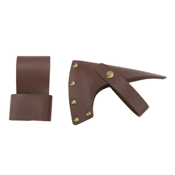 Axe Head Cover, PU Leather and Metal Universal Axe Sheath with Handle Sheath for Gardening