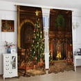 thumbnail image 4 of Christmas Curtains, Vintage Xmas Tree Various Presents, Window Drapes 2 Panel Set for Kitchen Cafe Decor, 42" X 54", Blackout, 4 of 7