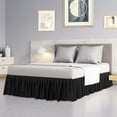 thumbnail image 1 of PiccoCasa Brushed Microfiber Bed Skirt, Elastic Dust Ruffle, King Black, 1 of 7