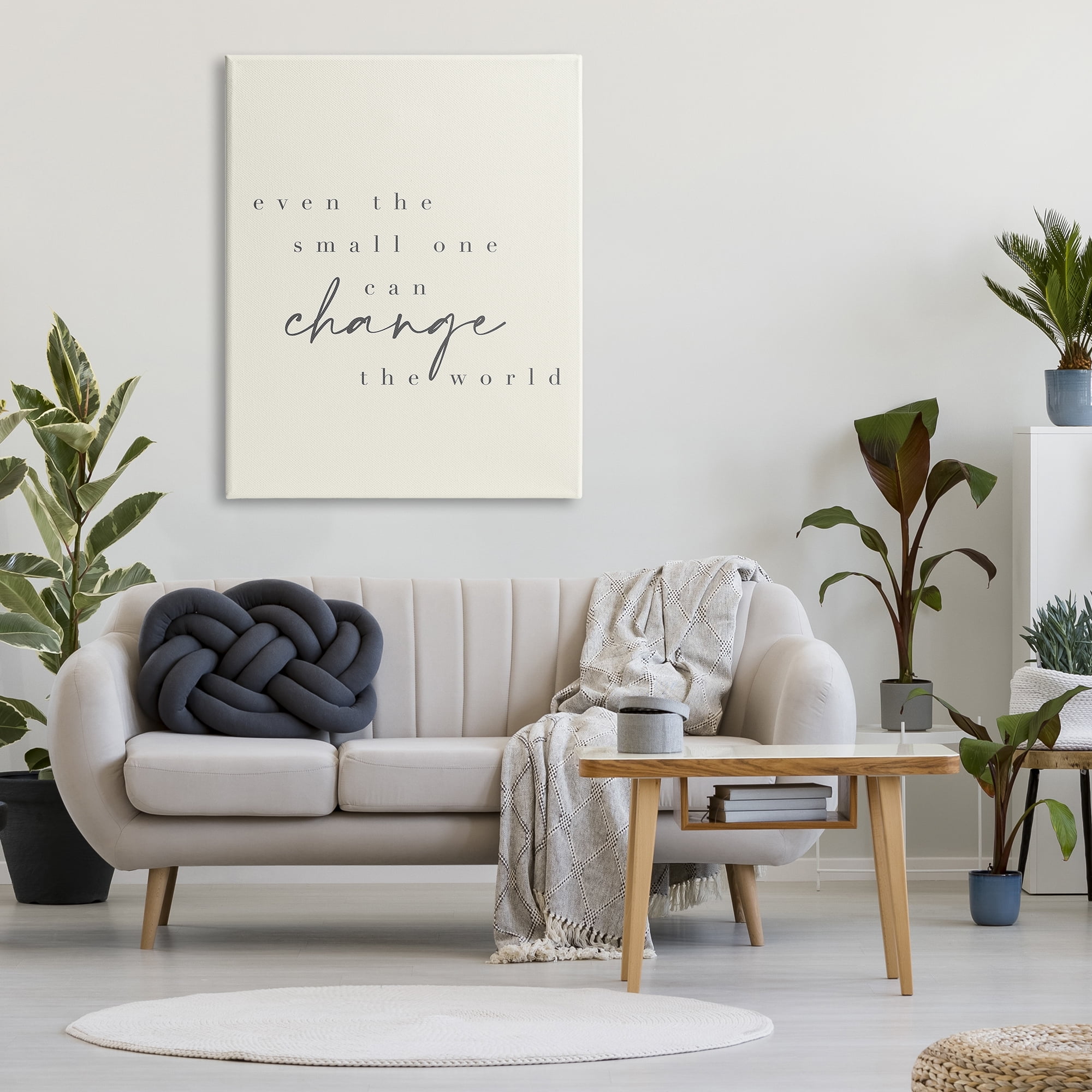 Stupell Industries Change The World Uplifting Nursery Kids Quote Graphic Art Gallery Wrapped Canvas Print Wall Art, Design by Daphne Polselli