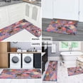 thumbnail image 6 of Bohemian Purple Square Pattern Kitchen Rugs and Mats Sets Of 2,Kitchen Decoration Rugs,Rubber Backing Non-Slip Floor Mat for Sink Washable Waterproof Laundry Room Runner Rugs, 6 of 7