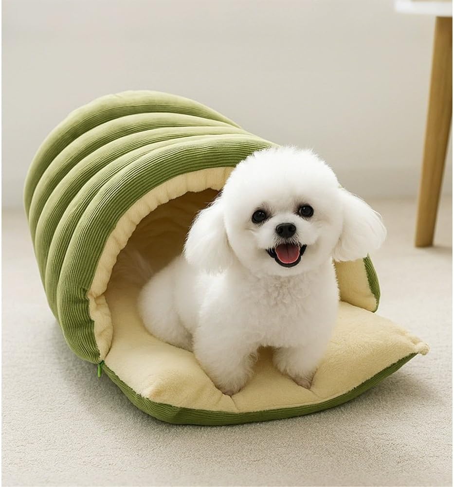Removable and Washable Winter Closed-Off Cat Bed, Cotton Cat Bed, Cotton Soft Cozy Sleeping Nest, Comfortable Warm Secure Snuggle Hut for Cats, Closed-Off Plush Cats Cave for Pet Comfort