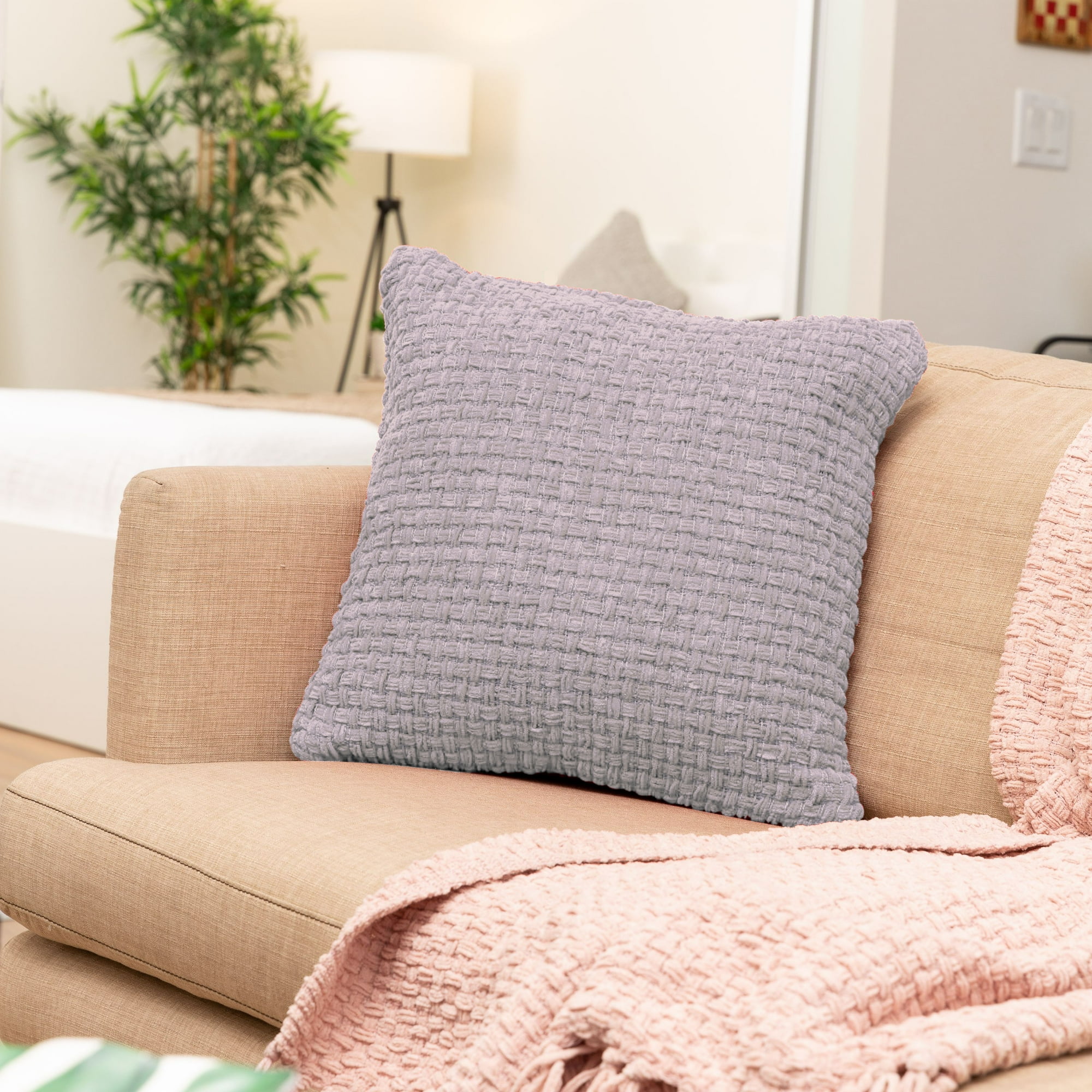 Chenille knit tassel pillow hotsell