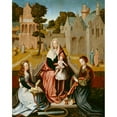 thumbnail image 3 of Master of St. Severin 12x14 Black Modern Framed Museum Art Print Titled - The Virgin Enthroned with St. Catherine and St. Mary Magdalene (ca. 1510), 3 of 5