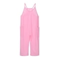 thumbnail image 3 of Gubotare Toddler Jumpsuit Girl Toddler Kids Girls Wide Leg Jumpsuit Off-Shoulder Romper Overalls Hawaii Outfit Clothing Size 6-7T (Pink,6-7 Years), 3 of 9