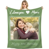 Personalised Blanket Throw for Adults and Baby Customised Soft Blanket with Photos Text,Anti-Pilling Flannel for Bed, Sofa, Living Room Birthday Souvenir Wedding Valentine's Day Custom Gift