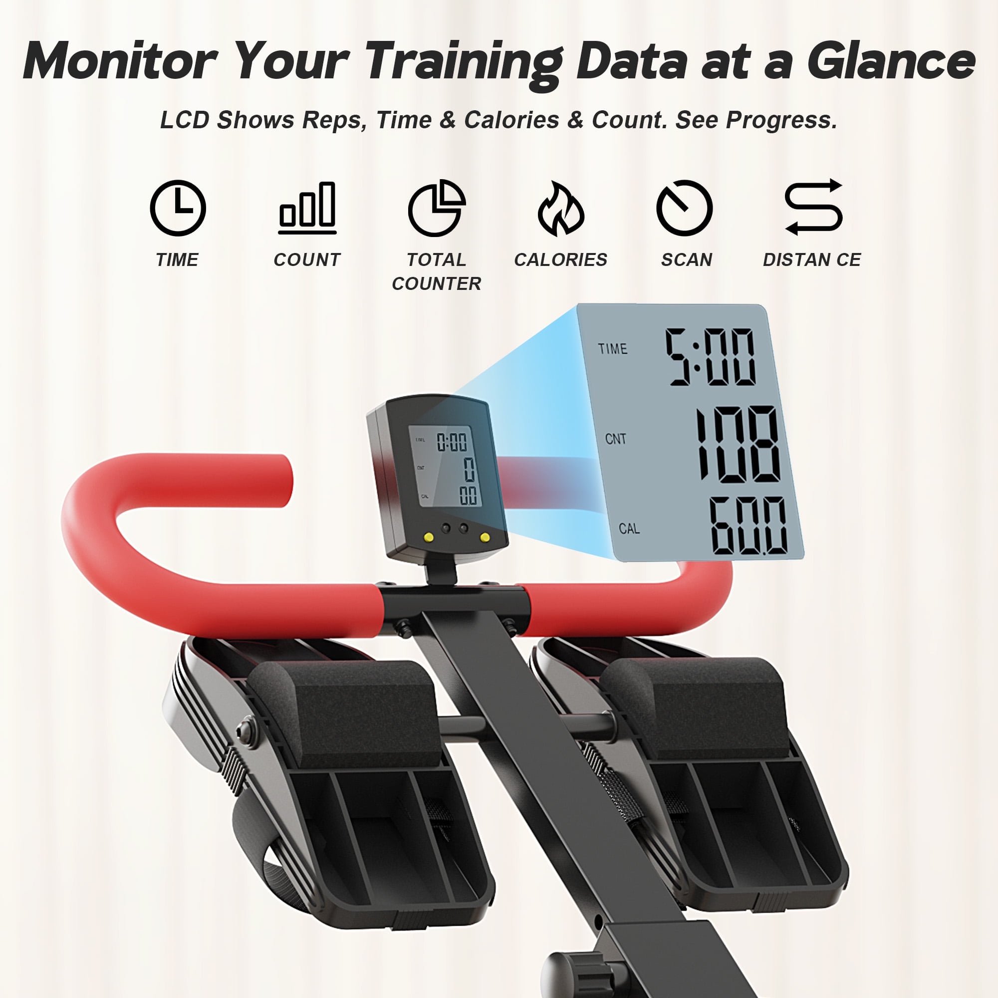 Warmounts 4-in-1 Foldable Rowing Machine with LCD Monitor photo 2