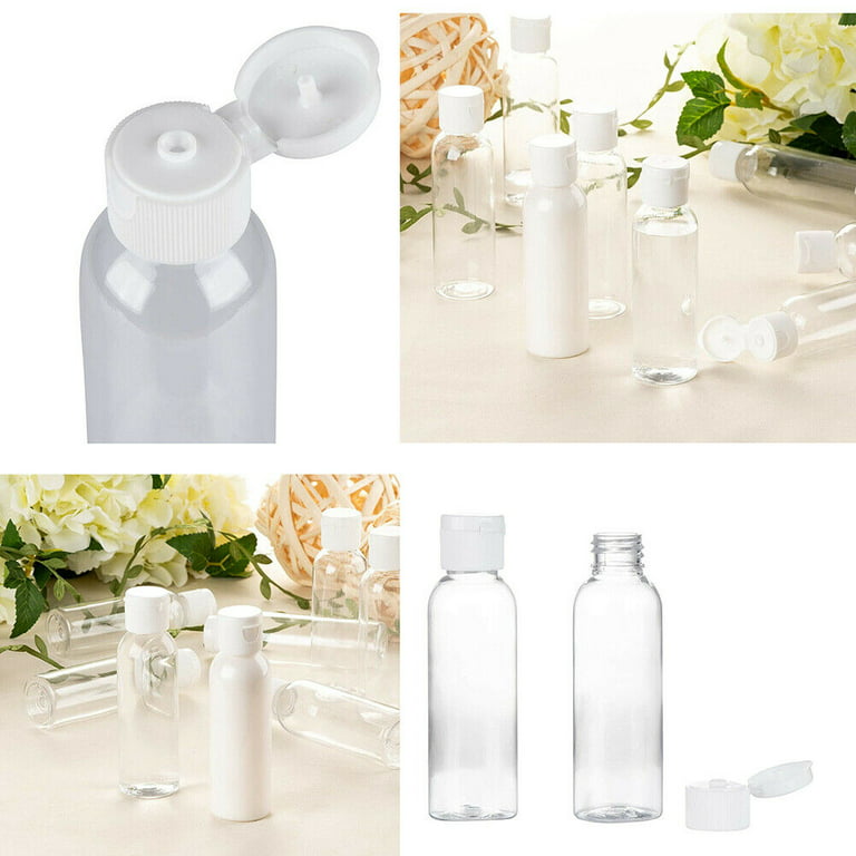 WFPLUS 30Pcs 2 oz Clear Plastic Empty Bottles and 5Pcs Funnels Small Travel  Containers Travel Bottles