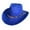 Blue, variant on Western Cowboy Hat With Ethnic Style Wool Mid Brim Performance Hat For Outdoor And Casual Wear Army Green One Size