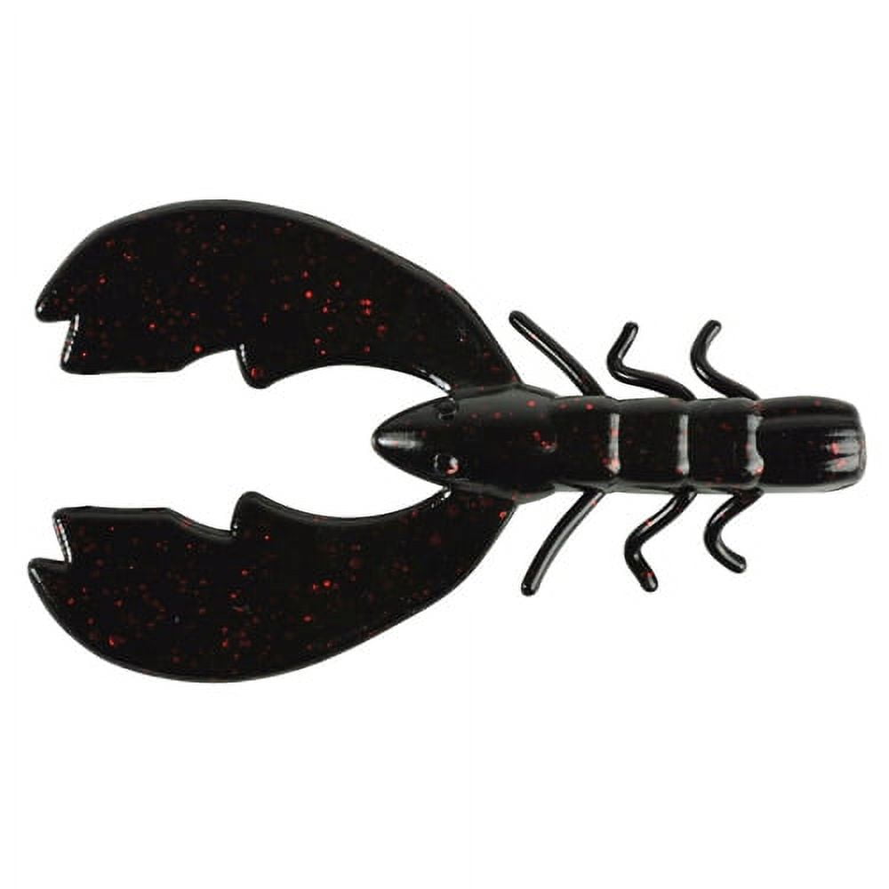 Powerbait Chigger Craw Soft Bait 3" Length, Black Red Fleck, Per 10 1307361