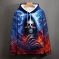 thumbnail image 5 of LAOLIUSN Hoodies Men Skull 3D Graphic Print Sweatshirts Pullover Tops with Pocket, S-4XL, 5 of 7