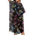 thumbnail image 4 of HELLHERO High Quality Fabrics Long Kimono Swimsuit Cover Up for Beach Half Sleeve Free Size Bathing Suit Cover Up Dinosaur Skeleton Design, 4 of 6