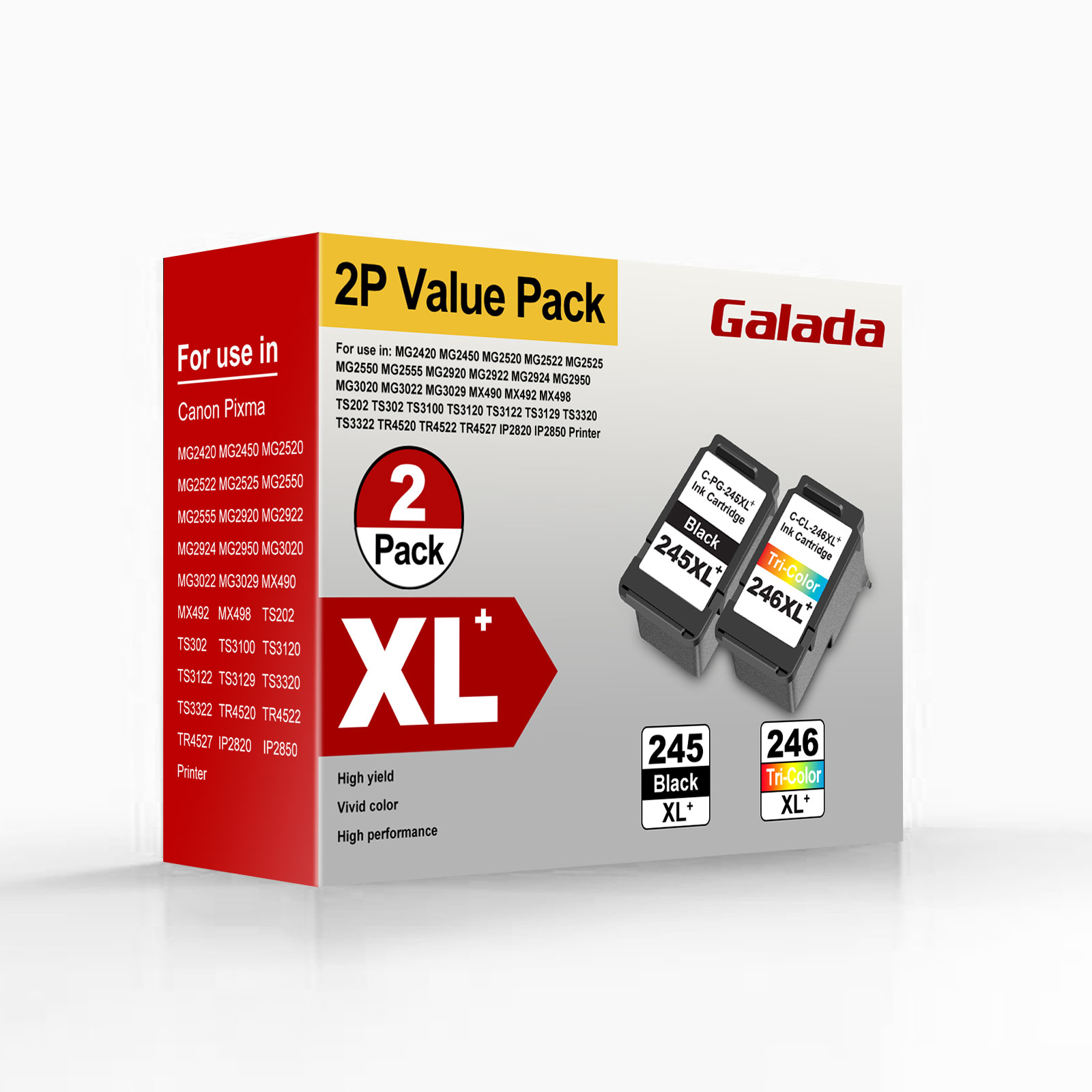 Toner Kingdom Compatible Ink Cartridges 4-Pack: PG-245 XL & CL-246 XL For Canon Printers