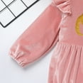thumbnail image 5 of IBTOM CASTLE Infant Baby Girls Velvet Romper First Birthday Outfit Ruffles Long Sleeve Bodysuit Jumpsuit Christmas Fall Winter Clothes for Photo Shoot 6-12 Months Pink + Gold, 5 of 8
