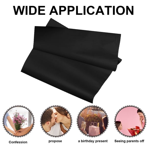 TEHAUX 20Ud Papel Kraft Para Envolver Regalos En Color Negro Ideal Para Fiestas Y Bodas