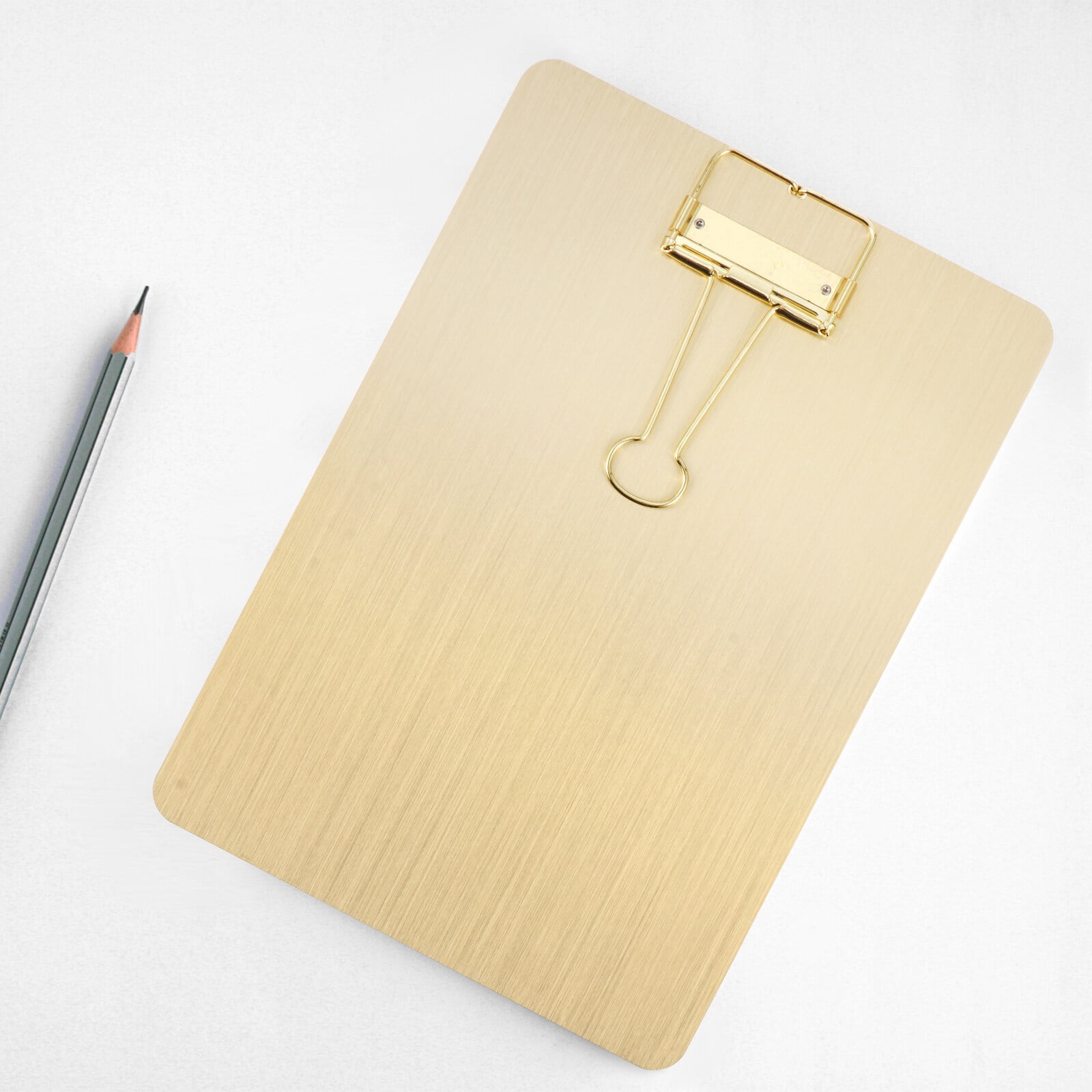Hemoton 3 pcs  A5 Paper Clipboard Stainless Steel Writing Pad Paper Holder Menu Stand
