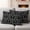 Black, variant on Grey Spring Floral Outdoor Waterproof Pillow Covers, Modern Abstract Art Farmhouse Decorative Square Throw Pillowcase Sofa Cushion Sham for Patio/Couch/Chair, 20"x20" 2 Pack