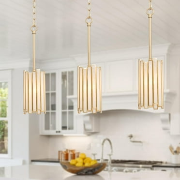 LNC Tifany Modern Gold 1-Light Mini Kitchen Pendant Lighting for Dining Room - 4.3'' D x 8.5'' H