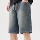 thumbnail image 4 of Ceisia Men's Relaxed Fit Straight Leg Denim Shorts Drawstring Elastic Waist 5-Pocket Jean Shorts Gift, 4 of 7