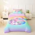 thumbnail image 2 of Erosebridal Multicolor Letter S Twin Bedding,Pink Unicorn Animal Cute Rainbow Duvet Cover Set For Girls Kids,Reversible Pink 2-Piece,No Comforter, 2 of 6