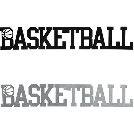 Dugout Creek Designs Basketball Word Metal Decor, Hammered Silver