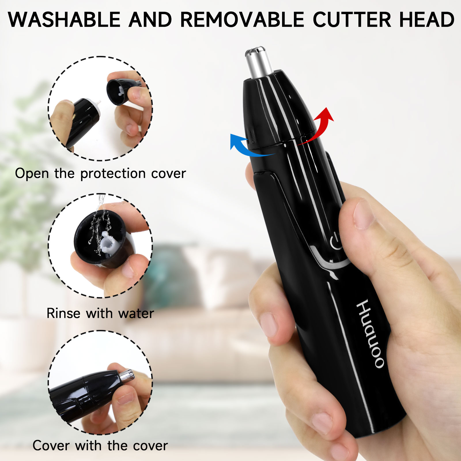 Huauoo Rechargeable Nose and Ear Hair Trimmer photo 4