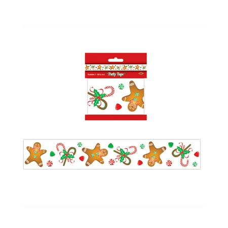 No Work Zone Party Tape - gingerbread man party tape 3in. x 20ft. pkg/12