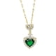 thumbnail image 3 of Collar de amor para mujer, conjunto de nicho con incrustaciones de circonita verde, colgante de joyería de acero de titanio de alta calidad que combina con todo, sin color, 3 of 5