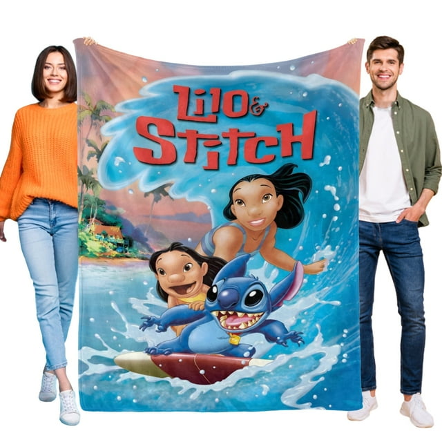 Lilo y Stitch anti-pilling, suave, ligera, esponjosa y acogedora de lujo para hogar y cocina – Perfecta para niños y adultos,120X180cm
