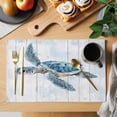 thumbnail image 2 of Blue Coastal Turtle Placemats Set of 4 Sea Nautical Beach Ocean Vintage Place Mats Indoor Wipeable Table Mats Washable Cloth Dining Table Placemats for Kitchen Holiday Party Home Decor 13x19 Inch, 2 of 9