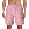 thumbnail image 2 of Picia Love pattern Mens Swim Trunks with Compression Liner Stretch Beach Shorts Quick Dry with Zipper Pockets No-Chafing Board Shorts-Small, 2 of 9