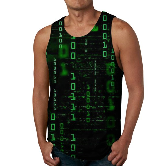 Sngxgn Men's Outfits Casual Sleeveless Round Neck Tank Top with Crop Top(Green,M)