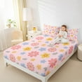 thumbnail image 4 of jejeloiu Kawaii Rainbow Daisy Twin Sheet Sets,Cute Cartoon Flower Floral Twin Fitted Sheet,Girl Pink Flat Sheet For Kids Teens,Ultra Soft Home Decor,3 Pieces, 4 of 7
