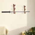 thumbnail image 6 of Baoblaze Wall Mount Display Stand, Display Hanger, Bamboo, Velvet Padded Hook Wall Display Rack for Flute Tanto 3 Tier, 6 of 8