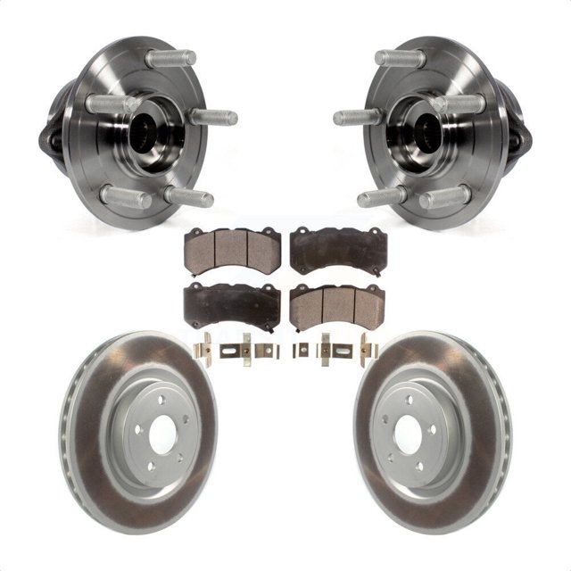 Transit Auto Front Hub Bearing Assembly Coated Disc Brake Rotors and Ceramic Pads Kit for Car Jeep Grand Cherokee Dodge Durango with 380mm Diameter Rotor KBB-116135