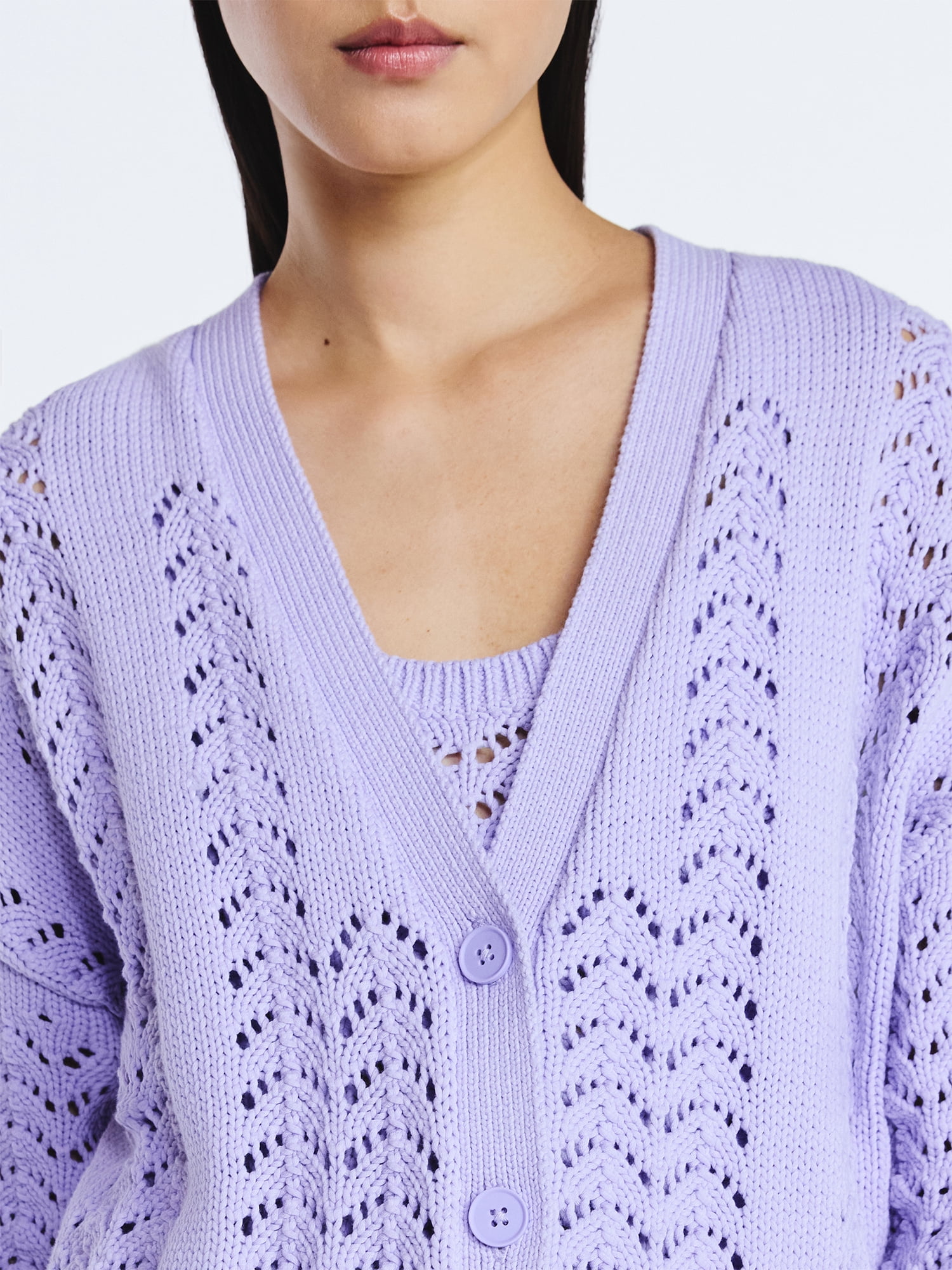 Scoop Women’s V Neck Sweater Cardigan, Midweight, Sizes XS-4X