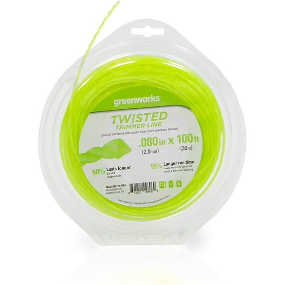 Greenworks 0.080" 100-Foot Twisted String Trimmer Line