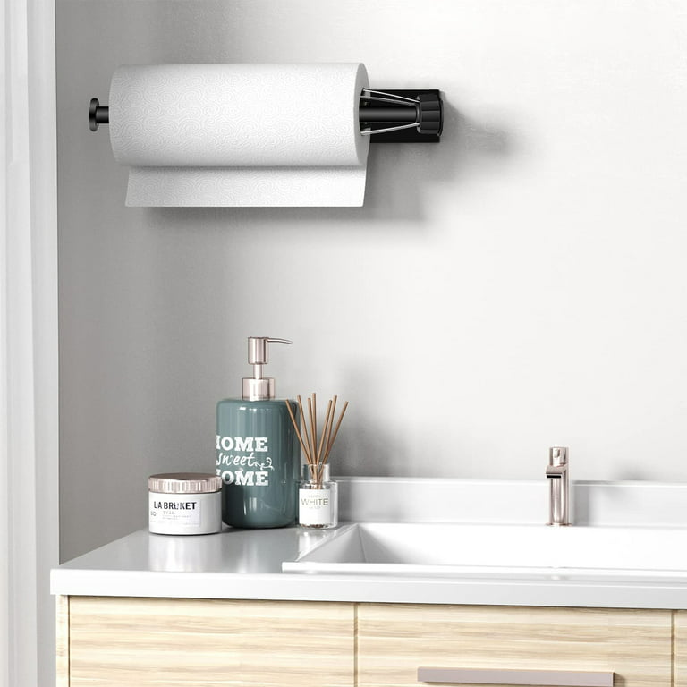 Paper Towel Holder under Cabinet Single Hand Operable Wall Kitchen Mount  Steel