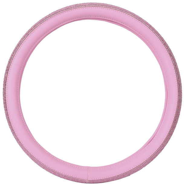 Auto Drive Pink Crystal, Universal Fit Steering Wheel Cover, PU