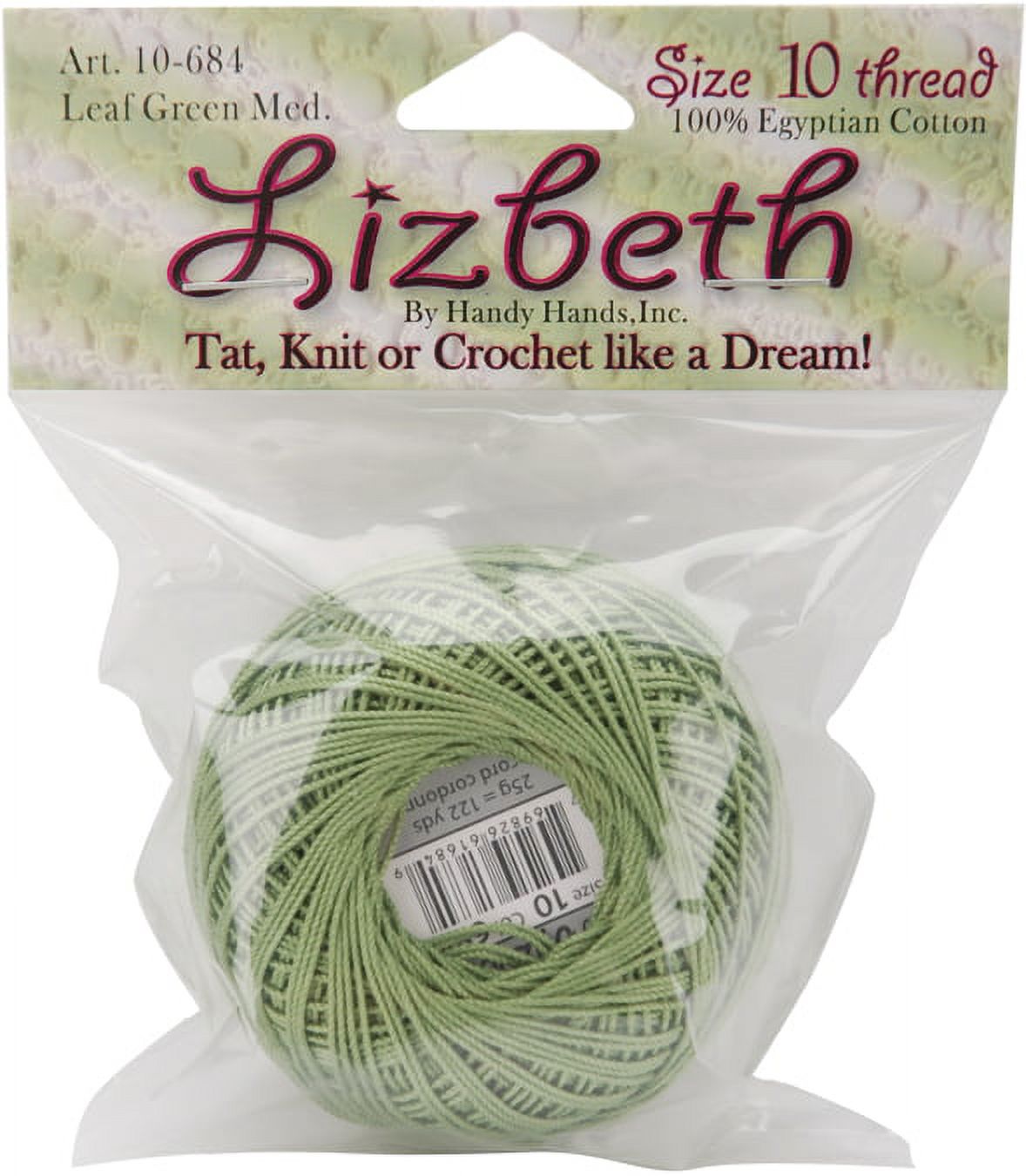 Handy Hands 420825 Lizbeth Cordonnet Cotton Size 10-Medium Leaf Green - image 2 of 2