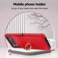 thumbnail image 4 of Phone Case for Samsung Galaxy Z Flip 3 5G 2021 Cover With Hinge Protection Ring Holder Stand Slim Shockproof Shell PU Leather Protective Cell Accessories ZFlip3 Z3 Flip3 3Z Flip3case Women Girls Red, 4 of 13