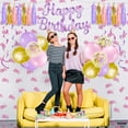 thumbnail image 3 of KatchOn, Pink and Purple Birthday Decorations - Huge, Pack of 66 | Purple Happy Birthday Banner | Pink, Purple and Gold Tassel Garland | Birthday Party Decorations Purple | Girl Birthday Decorations, 3 of 5
