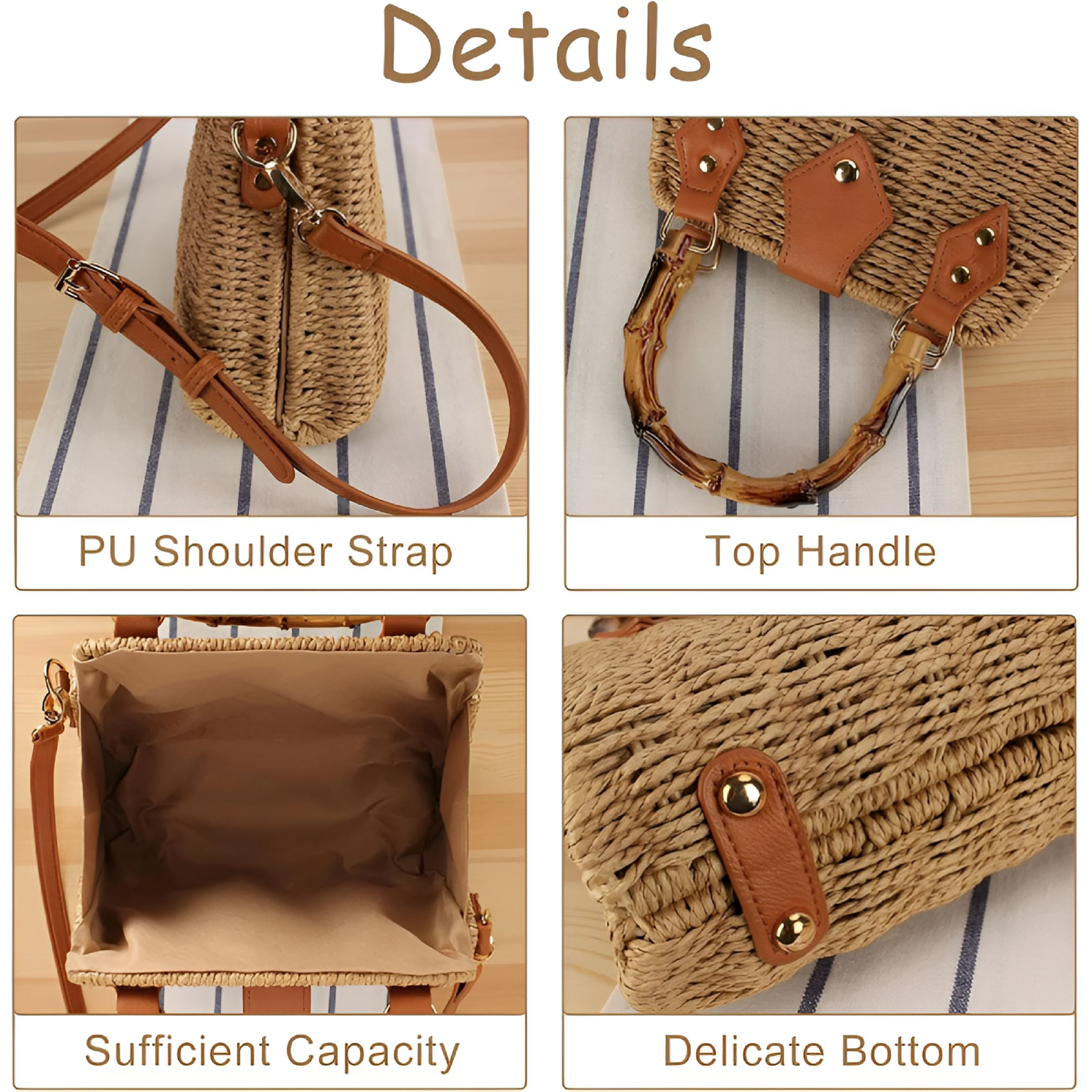 GASTROPOD Straw Crossbody Bags for Women Beach Handbags Wicker Summer Purse Woven Island Beach Bags Natural Bag Woven Crossbody Bags for Women
