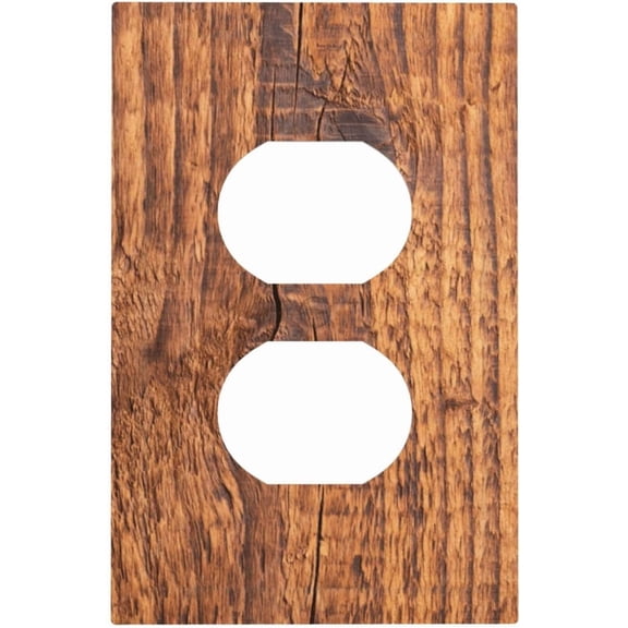 Brown Wood Grain Rustic Natural Burl Print Outlet Covers 1 Gang Duplex Light Switch Cover Decorative Switch Plates Electrical Receptacle Faceplate Wall Plate for Farmhouse Home Decor