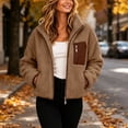 thumbnail image 6 of Caywon Cozy Women's Fleece Jacket with Full Zipper and Pocket, Long Sleeve Shearling Hooded Coat for Fall and Winter Outdoor Wear, 6 of 9